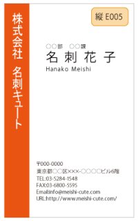 ビジネス　カラー名刺　縦E005　（1箱100枚入）